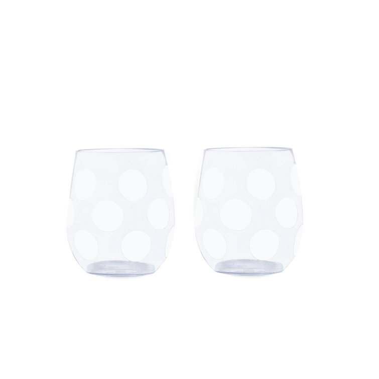 kate spade new york Jumbo Dot 14 oz. Acrylic Stemless Wine Glass